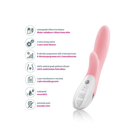 Вибратор-кролик Mystim Danny Divido Candy Rose с глубокой вибрацией, 2 мотора || Вібратор-кролик Mystim Danny Divido Candy Rose з глибокою вібрацією, 2 мотори