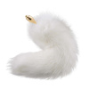 Металлическая анальная пробка Лисий хвост LOCKINK SEVANDA White Fox-Tail Anal Rose-shape Plug || Металева анальна пробка Лисячий хвіст LOCKINK SEVANDA White Fox-Tail Anal Rose-shape Plug
