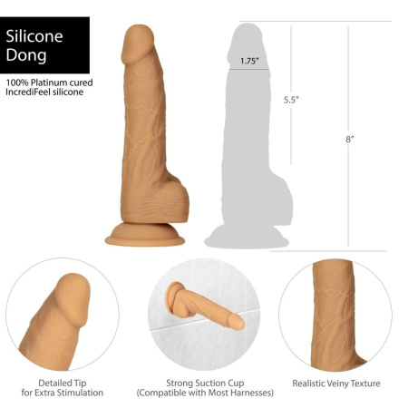 Фаллоимитатор ADDICTION Dual Density Silicone Dildo Caramel 8″, присоска, диаметр 4,3 см, вибропуля || Фалоімітатор ADDICTION Dual Density Silicone Dildo Caramel 8″, присоска, діаметр 4,3 см, віброкуля в