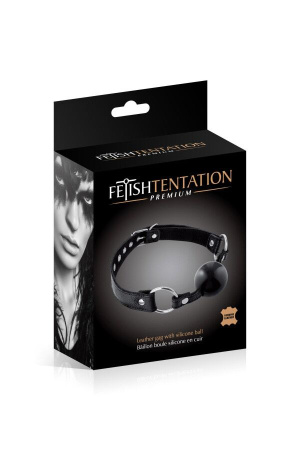 Кляп Fetish Tentation Premium Leather gag with silicone ball Black || Кляп Fetish Tentation Premium Leather gag with silicone ball Black