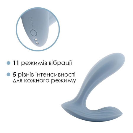 Смарт-вибратор в трусики Svakom Erica Dusty Blue, очень гибкий, 2 мотора || Смарт-вібратор в трусики Svakom Erica Dusty Blue, дуже гнучкий, 2 мотори