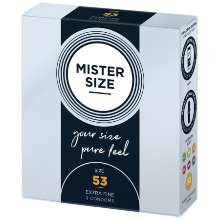 Презервативы Mister Size - pure feel - 53 (3 condoms), толщина 0,05 мм || Презервативи Mister Size - pure feel - 53 (3 condoms), товщина 0,05 мм