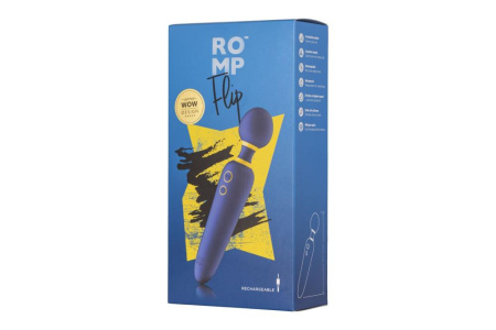 Вибромассажер Romp Flip, гибкая головка, 4 режима мощных вибрации, 6 интенсивностей || Вібромасажер Romp Flip, гнучка головка, 4 режими потужних вібрації, 6 інтенсивностей