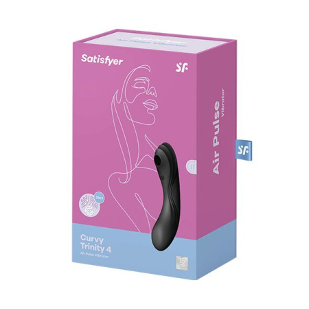Вакуумный стимулятор с вибрацией Satisfyer Curvy Trinity 4 Black || Вакуумний стимулятор з вібрацією Satisfyer Curvy Trinity 4 Black
