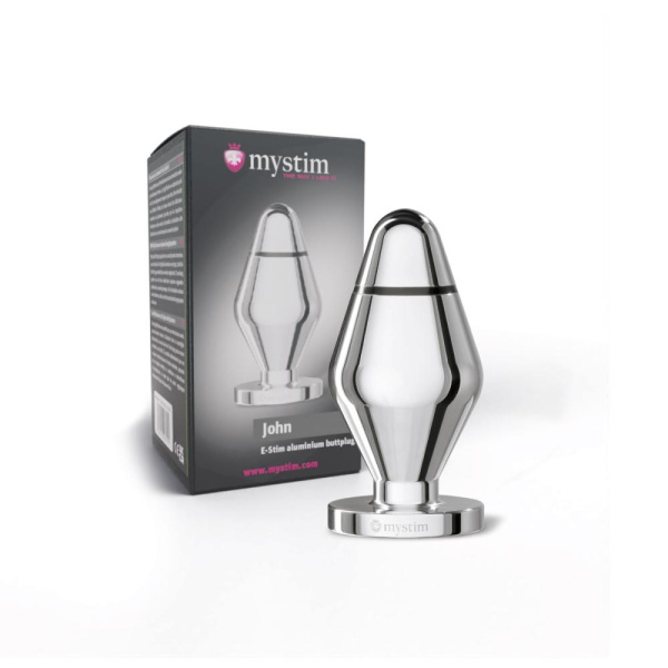 Металлическая анальная пробка Mystim John для электростимулятора, диаметр 5см