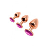 Металлическая анальная пробка Wooomy Tralalo Rose Gold Metal Plug Magenta M, диаметр 3,4 см, длина 8 || Металева анальна пробка Wooomy Tralalo Rose Gold Metal Plug Magenta M, діаметр 3,4 см, довжина 8 см