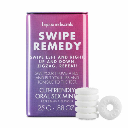 Мятные конфеты Bijoux Indiscrets Swipe Remedy – clitherapy oral sex mints, без сахара || М'ятні цукерки Bijoux Indiscrets Swipe Remedy – clitherapy oral sex mints без цукру