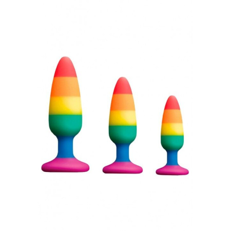 Силиконовая анальная пробка Wooomy Hiperloo Silicone Rainbow Plug M, диаметр 2,9 см, длина 11 см || Силіконова анальна пробка Wooomy Hiperloo Silicone Rainbow Plug M, діаметр 2,9 см, довжина 11 см