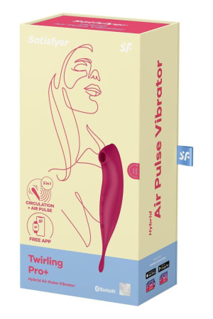 Смарт-вибратор для клитора с вакуумной стимуляцией Satisfyer Twirling Pro+ dark red || Смарт-вібратор для клітора з вакуумною стимуляцією Satisfyer Twirling Pro+ dark red