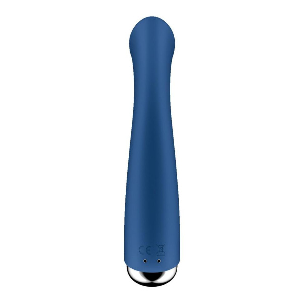 Вібратор з ротацією Satisfyer Spinning G-Spot 1 Blue, плоский майданчик для стимуляції точки G