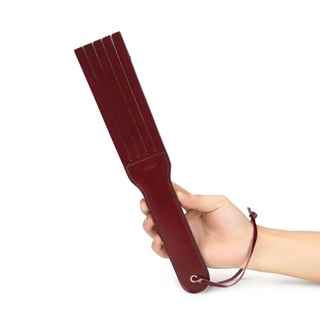 Двусторонний паддл Liebe Seele Wine Red Spanking Paddle, натуральная кожа || Двосторонній паддл Liebe Seele Wine Red Spanking Paddle, натуральна шкіра