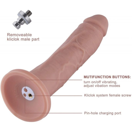 Фаллоимитатор 10.2″ с вибрацией для секс-машин Hismith Silicone Dildo with Vibe, KlicLok, пульт ДУ || Фалоімітатор 10.2″ з вібрацією для секс-машин Hismith Silicone Dildo with Vibe, KlicLok, пульт ДК