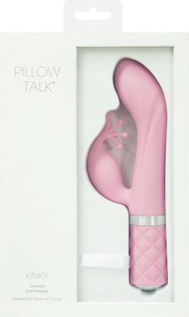 Роскошный вибратор-кролик Pillow Talk - Kinky Pink с кристаллом Сваровски, мощный || Розкішний вібратор-кролик Pillow Talk - Kinky Pink з кристалом Сваровські, потужний
