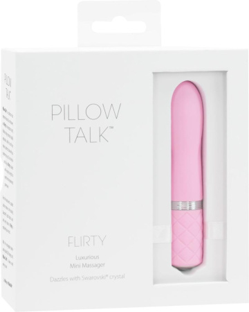 Роскошный вибратор PILLOW TALK - Flirty Pink с кристаллом Сваровски, гибкая головка || Розкішний вібратор PILLOW TALK - Flirty Pink з кристалом Сваровські, гнучка голівка