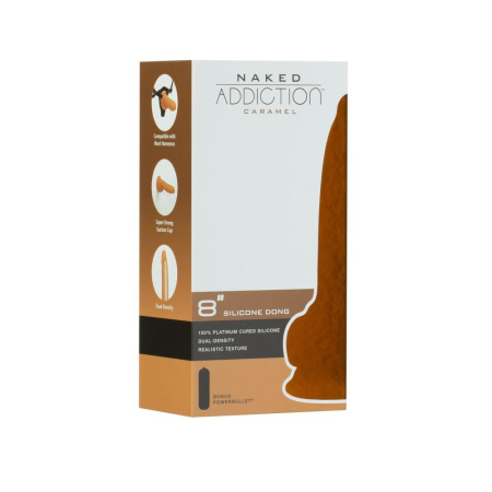 Фаллоимитатор ADDICTION Dual Density Silicone Dildo Caramel 8″, присоска, диаметр 4,3 см, вибропуля || Фалоімітатор ADDICTION Dual Density Silicone Dildo Caramel 8″, присоска, діаметр 4,3 см, віброкуля в