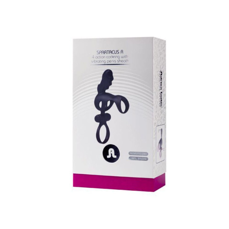 Вибронасадка на член Adrien Lastic Spartacus R с кольцом для мошонки, 2 вибромотора || Насадка на член з вібрацією Adrien Lastic Spartacus R, з кільцем для мошонки