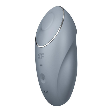 Вибростимулятор-пульсатор Satisfyer Tap & Climax 1 Bluegrey, эффект постукивания пальцем, 2 мотора || Вібростимулятор-пульсатор Satisfyer Tap & Climax 1 Bluegrey, ефект постукування пальцем, 2 мотори