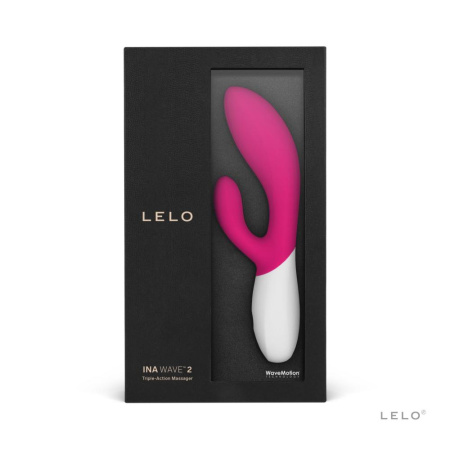 Вибратор-кролик LELO Ina Wave 2 Cerise, манящее движение ствола + вибрации || Вібратор-кролик LELO Ina Wave 2 Cerise, манливий рух стовбура + вібрації