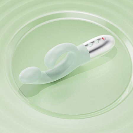 Вибратор-кролик для точки G KISTOY Big G Green, изогнутый отросток, автоматический подогрев || Вібратор-кролик для точки G KISTOY Big G Green, вигнутий відросток, автоматичний підігрів