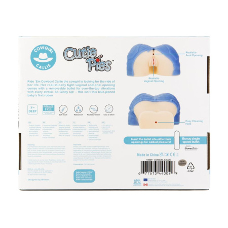 Мастурбатор-вагина и попка Cutie Pies Cowgirl Callie Vagina&Ass Masturbator, вибропуля в подарок || Мастурбатор-вагіна та попка Cutie Pies Cowgirl Callie Vagina&Ass Masturbator, віброкуля в подарунок