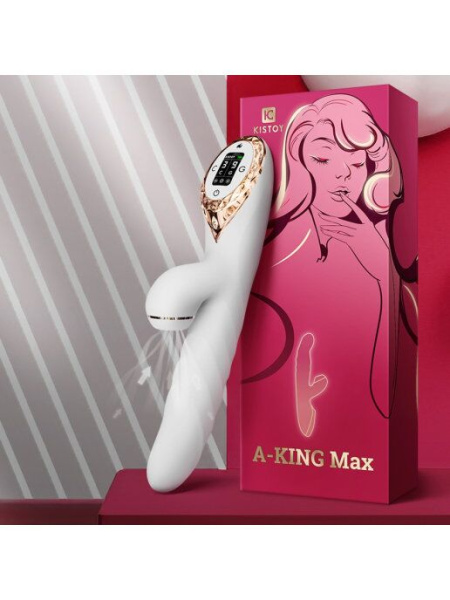 Вибратор-кролик с вакуумной стимуляцией и вращающимся стволом KISTOY A-King Max White