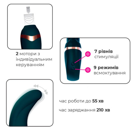 Пульсатор с вакуумной стимуляцией клитора Adrien Lastic My G (Teal) || Пульсатор із вакуумною стимуляцією клітора Adrien Lastic My G (Teal)