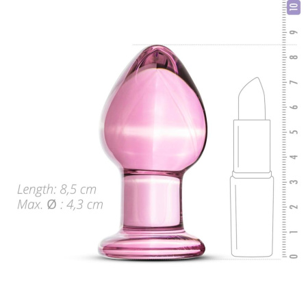 Розовая анальная пробка из стекла Gildo Pink Glass Buttplug No. 27 || Рожева анальна пробка зі скла Gildo Pink Glass Buttplug