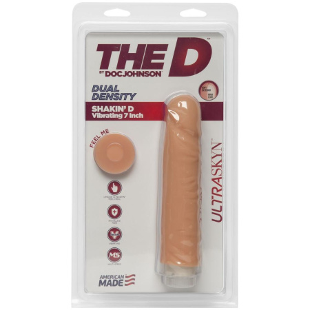 Фаллоимитатор Doc Johnson The D: Shakin D 7 Inch Vibro ULTRASKYN, диаметр 3,8см, плавная регулировка || Фалоімітатор Doc Johnson The D: Shakin D 7 Inch Vibro ULTRASKYN, діаметр 3,8 см, плавне регулювання
