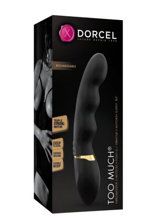 Вибратор ультрастимулирующий Dorcel Too Much Rechargeable Black, гибкий и мощный, 3 вибромотора || Вібратор ультрастимулювальний Dorcel Too Much Rechargeable Black, гнучкий і потужний, 3 вібромотори