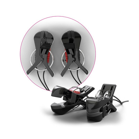 Зажимы для сосков Mystim Barry Bite для электростимуляции, с винтовой регулировкой || Затискачі для сосків Mystim Barry Bite для електростимуляції, з гвинтовим регулюванням