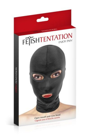 Капюшон для БДСМ с открытыми глазами и ртом Fetish Tentation Open Mouth and Eyes Hood || Капюшон для БДСМ з відкритими очима та ротом Fetish Tentation