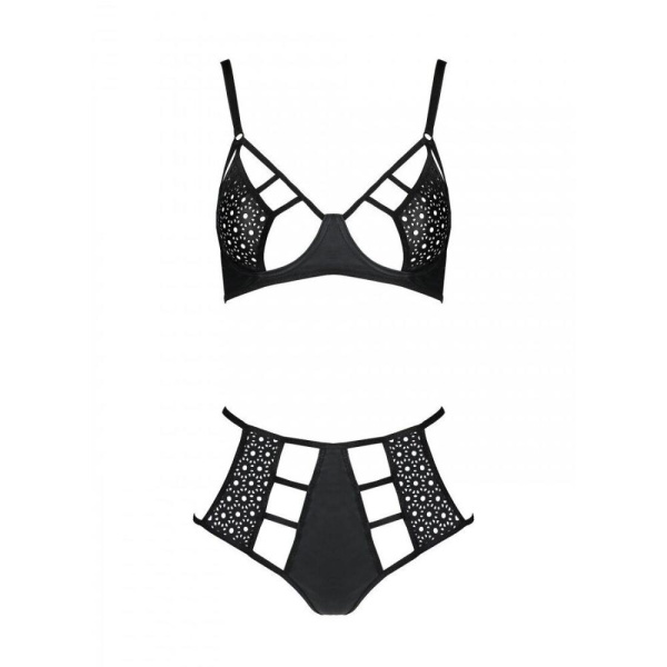 Распродажа!!! Комплект из эко-кожи Passion Tamaris Set black XXL/XXXL, бюстгальтер и трусики