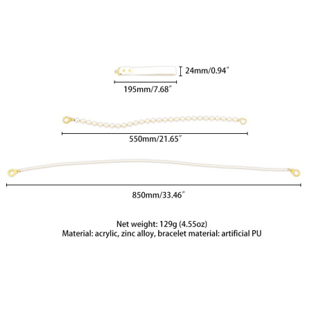 Жемчужный ошейник с поводком LOCKINK Pearl Collar & Leash Set || Перлинний нашийник з повідцем LOCKINK Pearl Collar & Leash Set