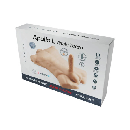 Торс с фаллоимитатором на присоске SilexD Apollo L Male Torso Caramel || Торс з фалоімітатором на присосці SilexD Apollo L Male Torso Caramel