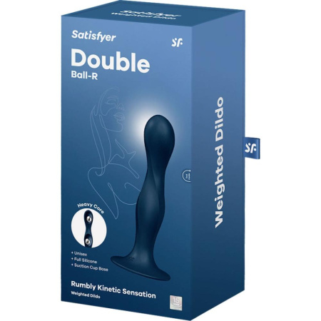 Дилдо Satisfyer Double Ball-R Dark Blue, унисекс, подвижные шарики внутри, на присоске || Дилдо Satisfyer Double Ball-R Dark Blue, унісекс, рухомі кульки всередині, на присосці