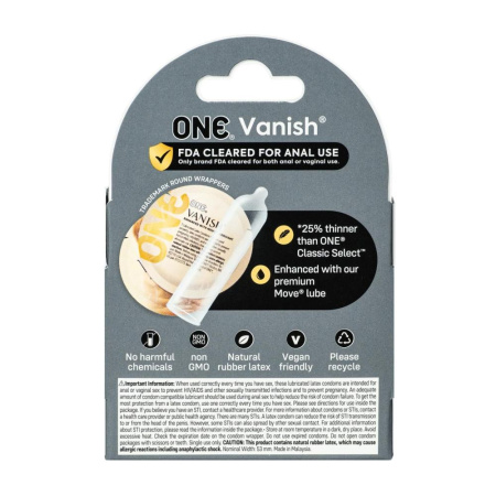 Презервативы ONE Vanish Hyperthin 3 шт, картонная коробка || Презервативи ONE Vanish Hyperthin 3 шт, картонна коробка