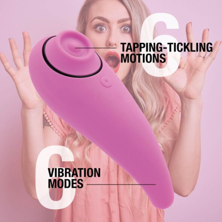 Пульсатор для клитора плюс вибратор FeelzToys - FemmeGasm Tapping & Tickling Vibrator Pink || Пульсатор для клітора плюс вібратор FeelzToys - FemmeGasm Tapping & Tickling Vibrator Pink