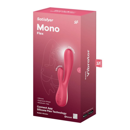 Смарт вибратор-кролик Satisfyer Mono Flex Red, 2 мотора, управление через интернет || Смарт вібратор-кролик Satisfyer Mono Flex Red, 2 мотори, керування через інтернет