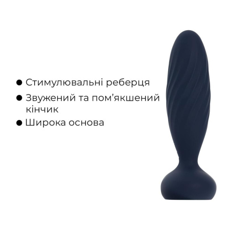 Анальная смарт-вибропробка с пульсацией Svakom Jordan Navy Blue, пульт ДУ || Анальна смарт-вібропробка з пульсацією Svakom Jordan Navy Blue, пульт ДК