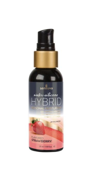 Смазка водно-силиконовая Sensuva Hybrid Strawberry (57 мл) без сахара, можно для оральных ласк