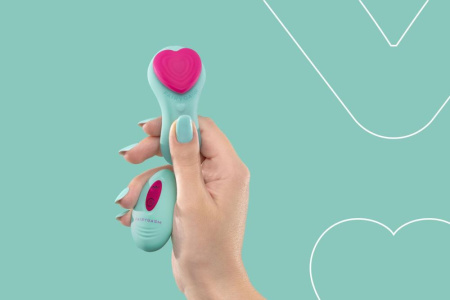 Вибратор в трусики FairyGasm HeartGem green, на магните, пульт ДУ || Вібратор у трусики FairyGasm HeartGem green, на магніті, пульт ДК