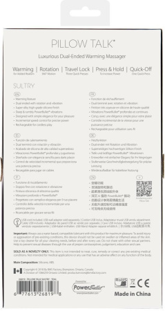 Вибромассажер 2в1 PILLOW TALK - Sultry Teal, классический массажер и вибратор с ротацией, подогрев || Вібромасажер 2в1 PILLOW TALK - Sultry Teal, класичний масажер і вібратор з ротацією, підігрів