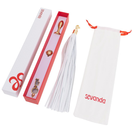 Металлическая анальная пробка Хвост пони LOCKINK SEVANDA White Pony-Tail Anal Pear-shape Plug || Металева анальна пробка Хвіст поні LOCKINK SEVANDA White Pony-Tail Anal Pear-shape Plug