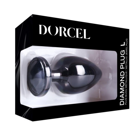 Металлическая анальная пробка с кристаллом Dorcel Diamond Plug Black L || Металева анальна пробка з кристалом Dorcel Diamond Plug Black L