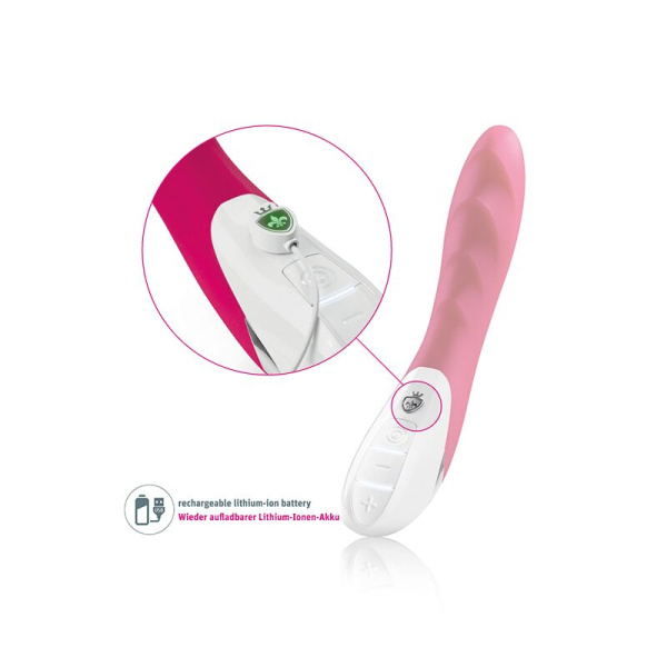 Мощный вибратор Mystim Sassy Simon Pink с двумя моторами и стимулирующим рельефом