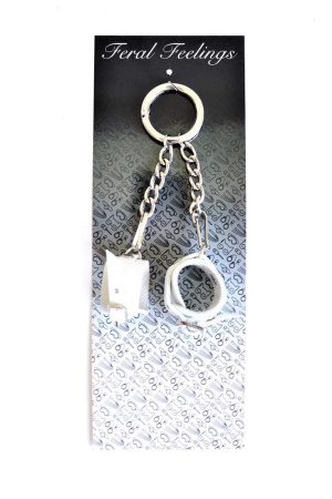 Брелок Наручники с пряжкой Белый || Брелок Наручники з пряжкою Білий