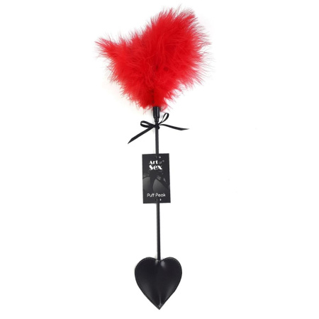 Щекоталка со шлепалкой Пика Art of Sex – Puff Peak, красная || Лоскітка зі шльопалкою Піка Art of Sex – Puff Peak, червона