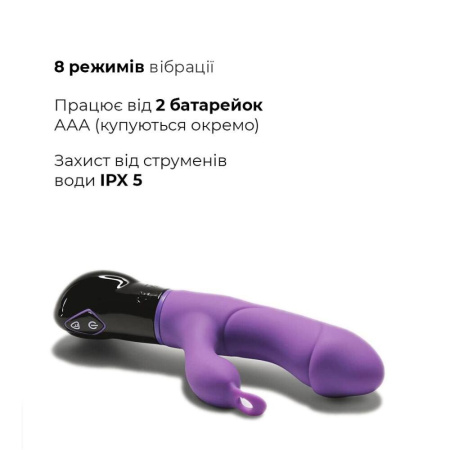 Вибратор-кролик Adrien Lastic Ares с петелькой для пальца, на батарейках, 8 режимов работы || Вібратор-кролик Adrien Lastic Ares з петелькою для пальця