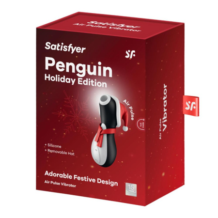 Вакуумный клиторальный стимулятор Satisfyer Penguin Holiday Edition, в шапочке и шарфе || Вакуумний кліторальний стимулятор Satisfyer Penguin Holiday Edition, у шапочці та шарфі
