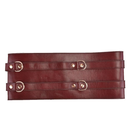 Кожаный пояс для бондажа Liebe Seele Wine Red Waist Cuff, L Size || Шкіряний пояс для бондажу Liebe Seele Wine Red Waist Cuff, L Size